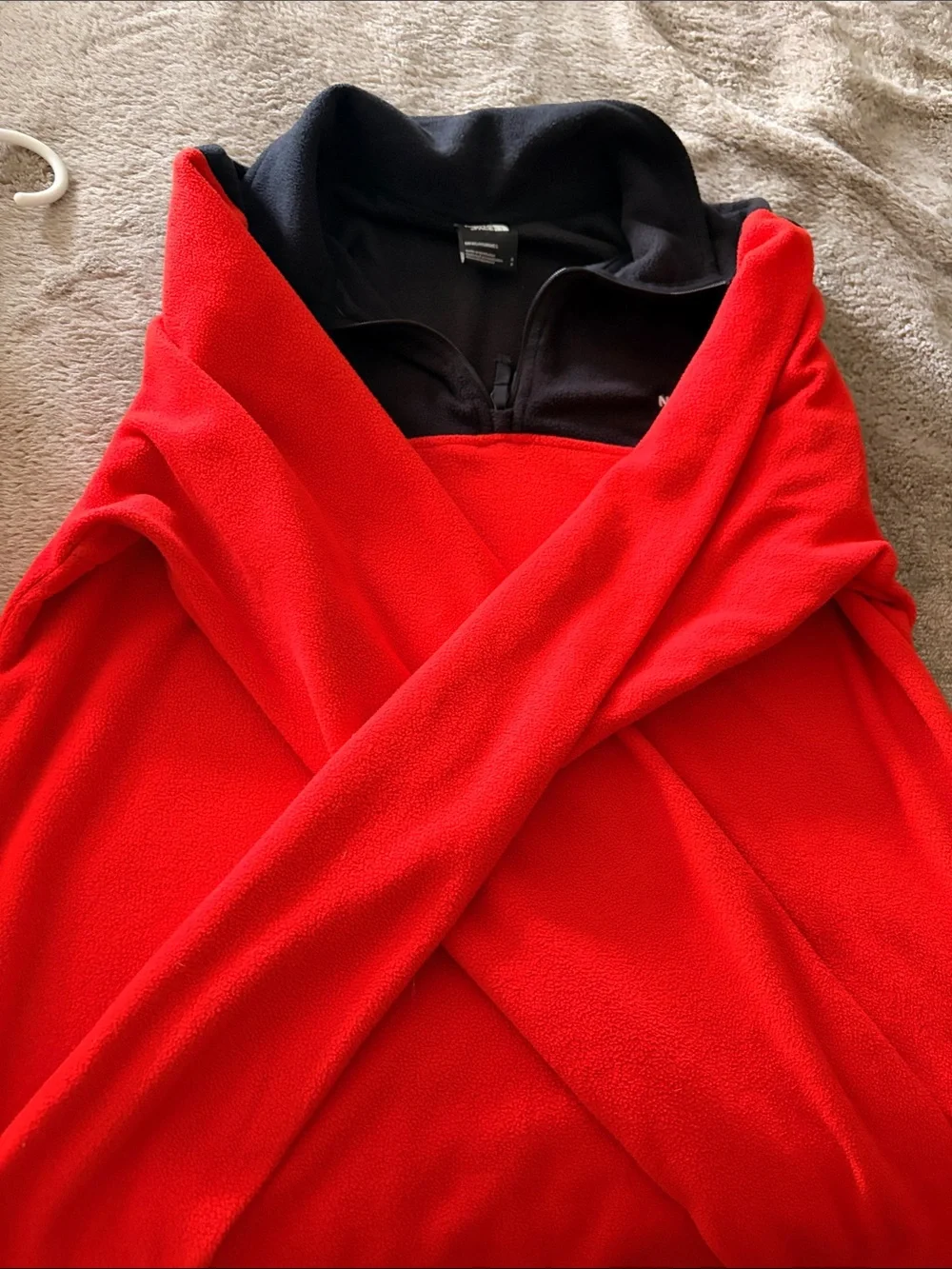 The North Face Red and Black Half-Zip Fleece Pullover